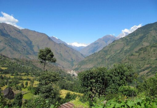 Wälder und Felder im Annapurna-Gebirge