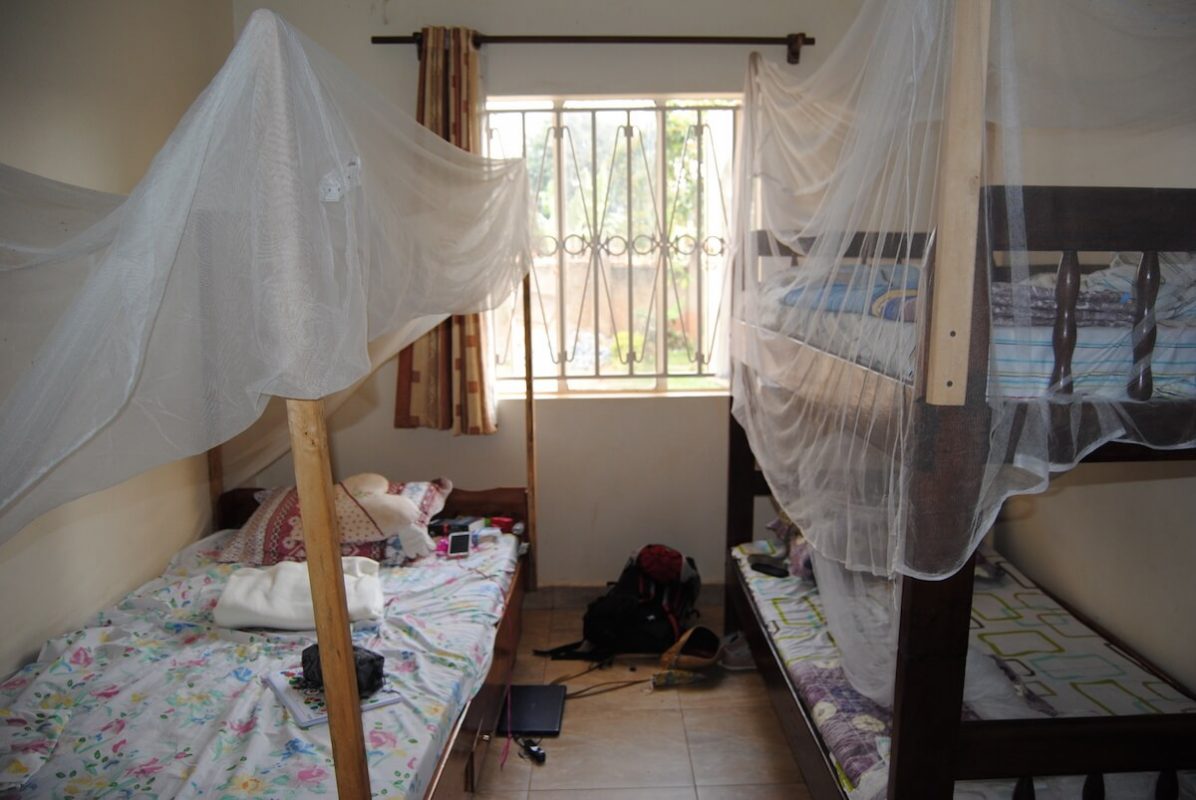 Schlafmöglichkeiten für Freiwillige im Volontärhaus in Kampala
