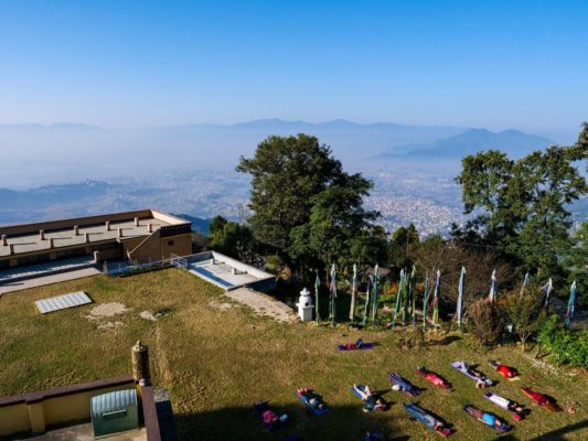 Ausblick Nonnenkloster Nagi Gumba Nepal