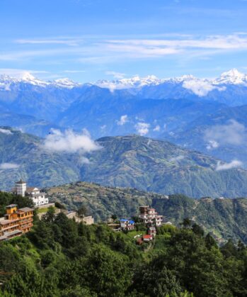Ausblick auf Mount Everest von Nagarkot in Nepal